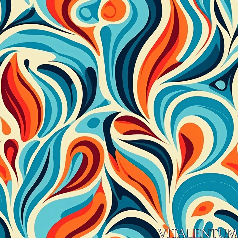 Colorful Abstract Pattern with Curved Shapes AI Image