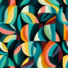 Colorful Abstract Pattern with Curved Shapes