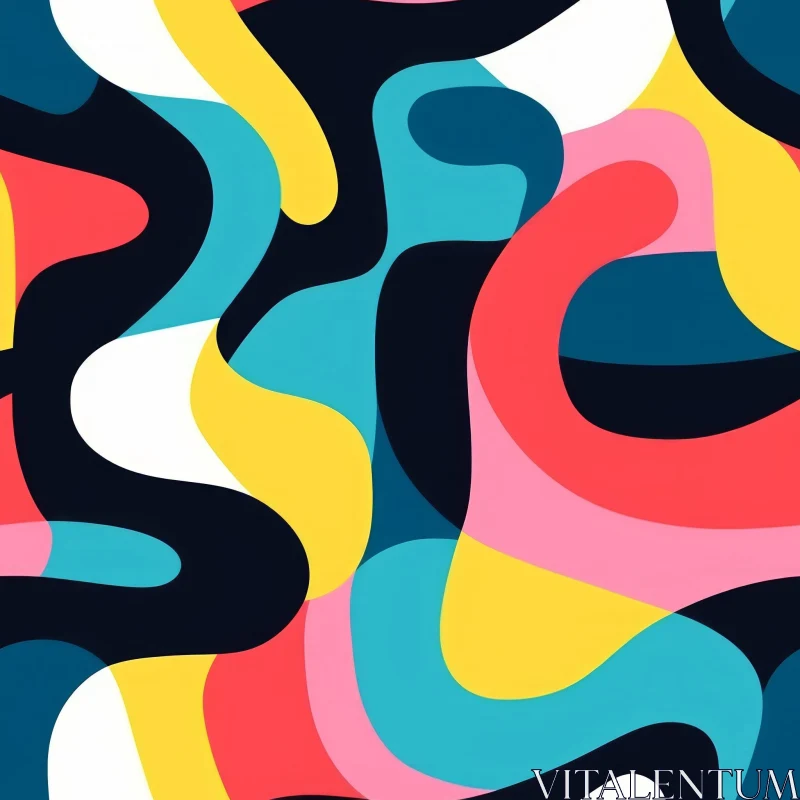 AI ART Colorful Abstract Shapes Pattern | Playful Energy