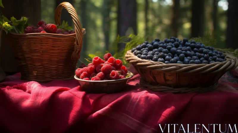 Fresh Berries Still Life in Nature AI Image