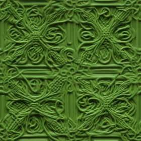Green Twisted Ropes Pattern with Stars - Symmetrical Design