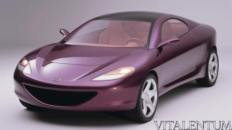 Purple Car on Gray Ground: Photorealistic Renderings in Light Maroon AI Image