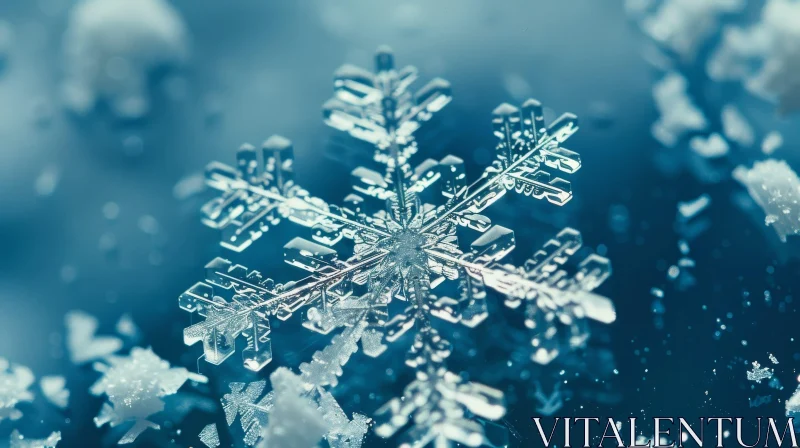 Snowflake Close-Up: Intricate Natural Design AI Image