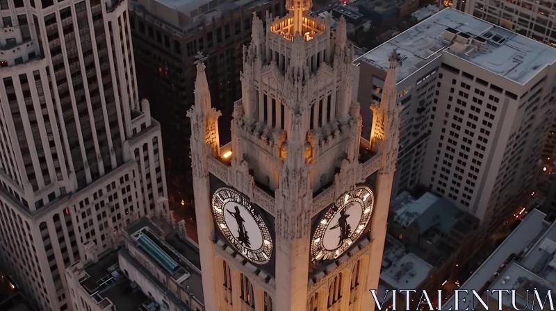 Chicago Cultural Center: A Captivating Aerial View of Beaux-Arts Architecture AI Image