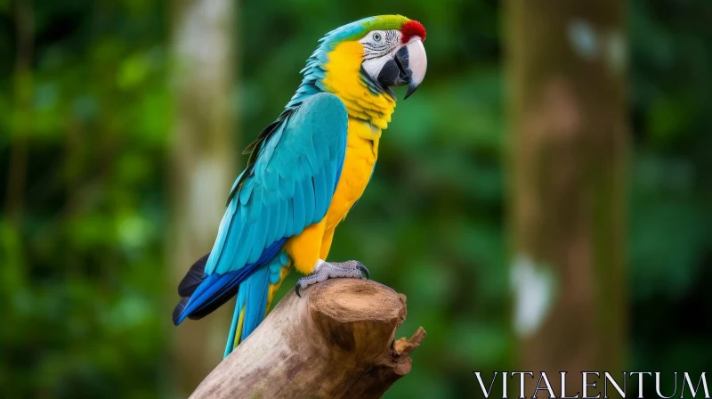 Colorful Parrot on Branch - Nature Beauty AI Image