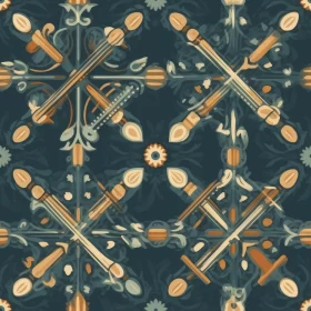 Dark Blue Moroccan Tilework Seamless Pattern