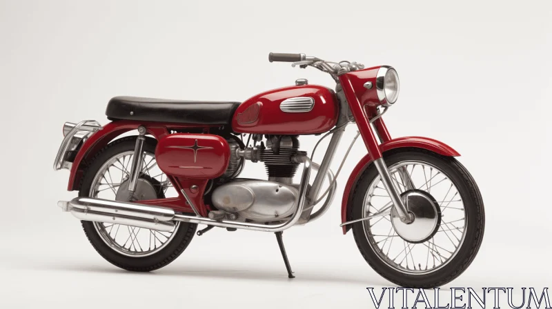 Elegant Classic Motorcycle Model on White Background AI Image