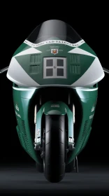Green and White Motorbike with Racing Lights - Neoclassical Symmetry