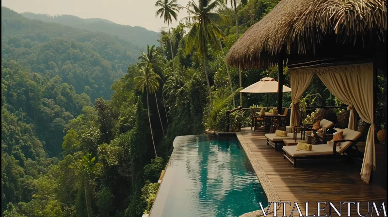 Luxury Resort in Lush Tropical Rainforest | Breathtaking Infinity Pool AI Image