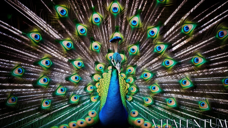 AI ART Majestic Peacock Displaying Vibrant Feathers