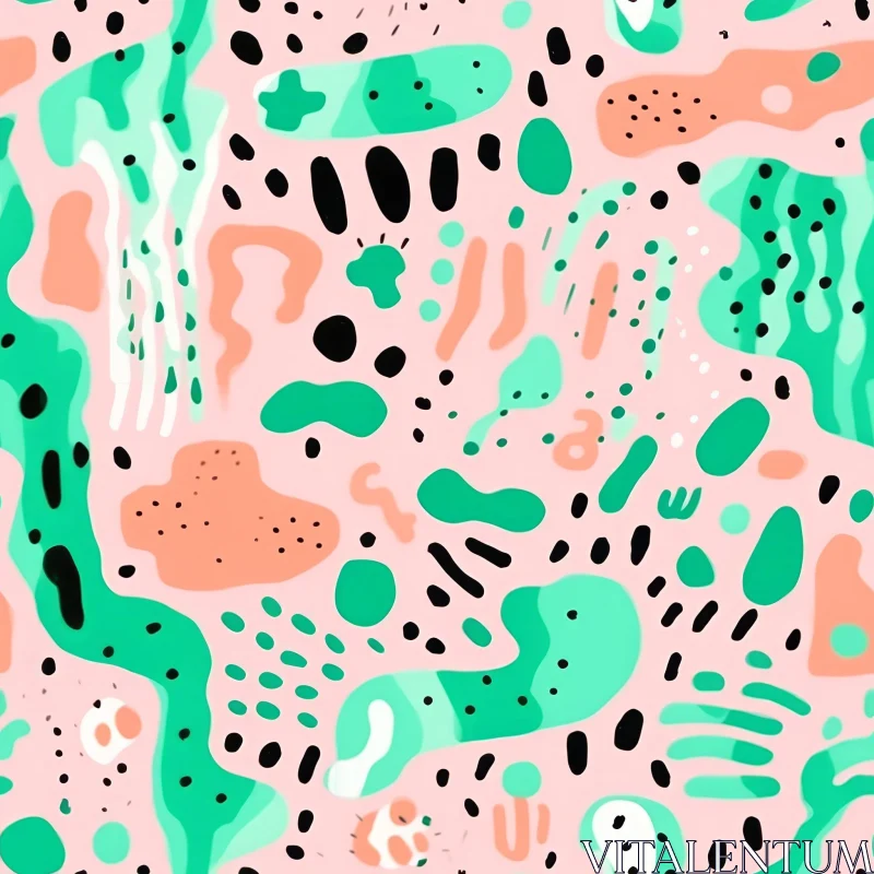 Pastel Abstract Shapes Seamless Pattern - Home Decor & Fabric AI Image