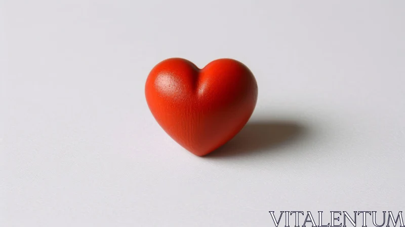 Red Heart 3D Rendering on White Background AI Image