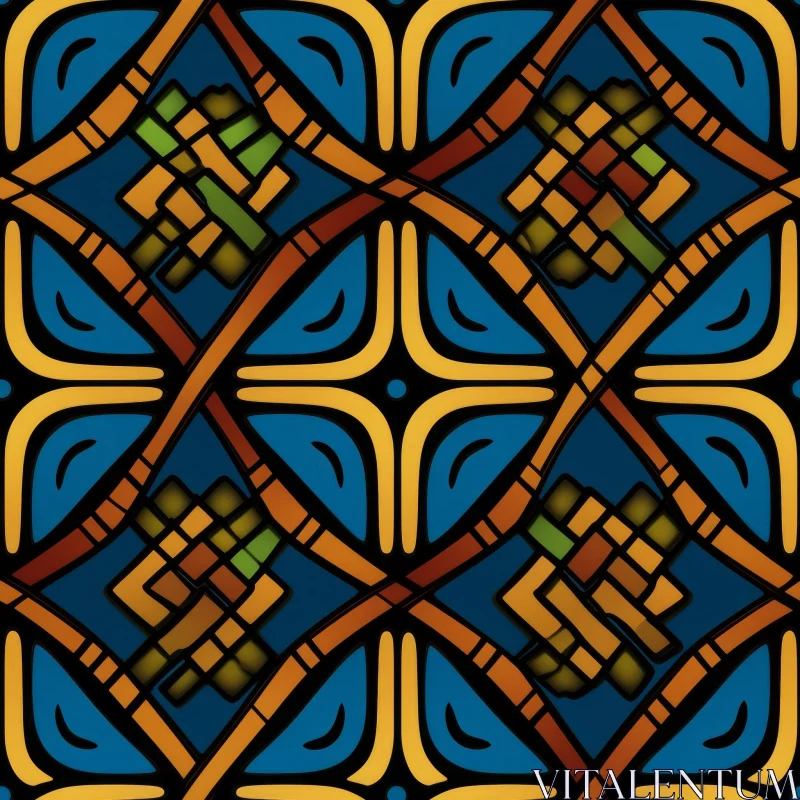 Symmetrical Moroccan Tilework Pattern AI Image