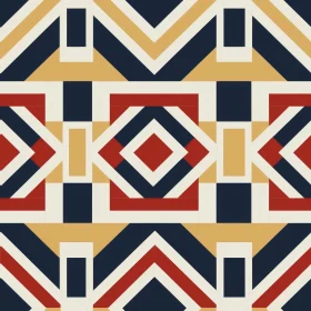 Retro Geometric Pattern - Memphis Design Style
