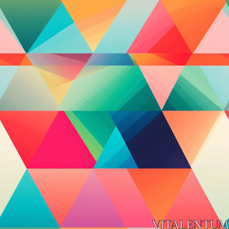 AI ART Colorful Geometric Triangle Pattern