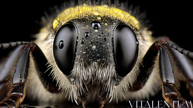 Detailed Bee Head Close-Up AI Image