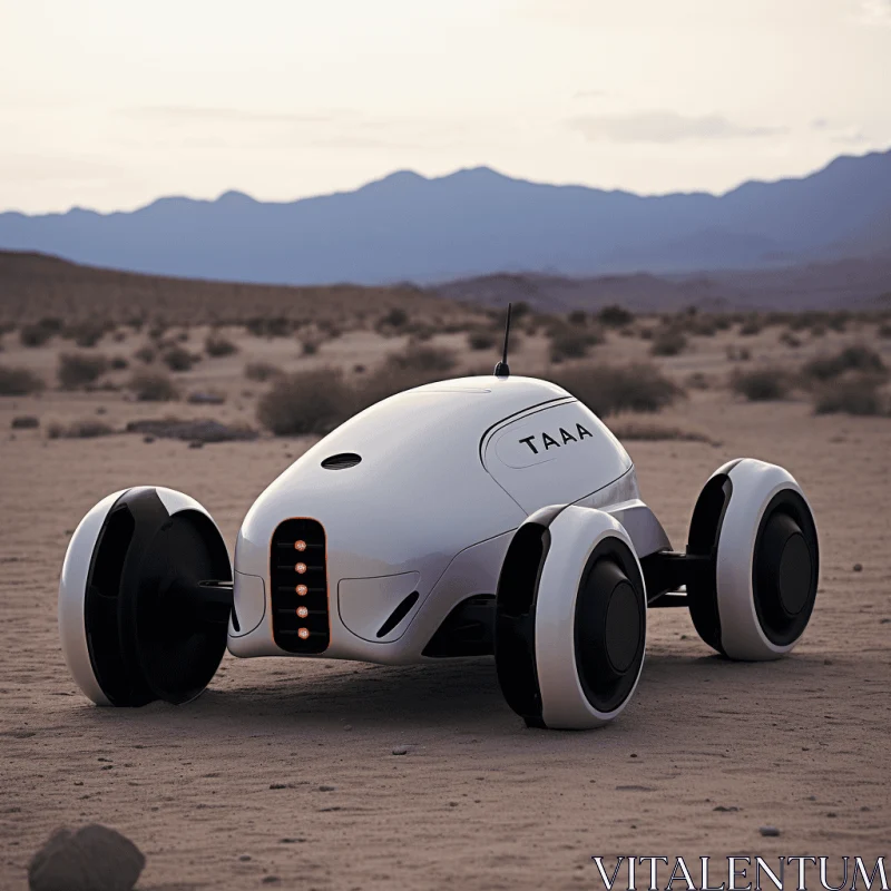 AI ART Futuristic Autonomous Vehicle in the Desert | Robots | Sustainable Design