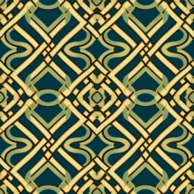 Geometric Seamless Pattern with Stylized Flowers