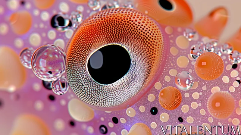 Pink and Orange Alien Organism Close-up AI Image