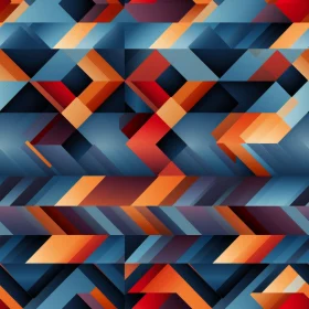 Vivid Geometric Pattern in Blue, Orange, and Red