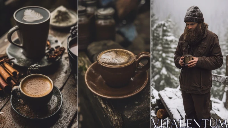 Cozy Coffee Collage: Warm and Inviting Images AI Image