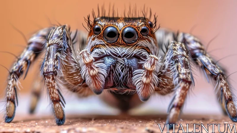 AI ART Jumping Spider Close-up: Detailed Arachnid Photography