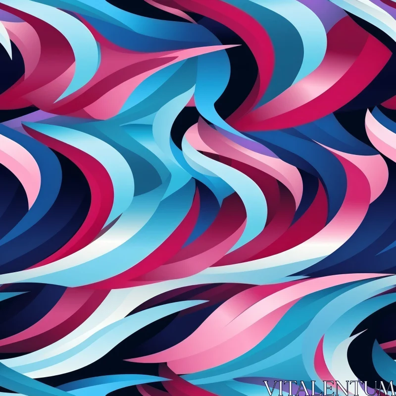 Multicolored Waves Pattern on Black Background AI Image