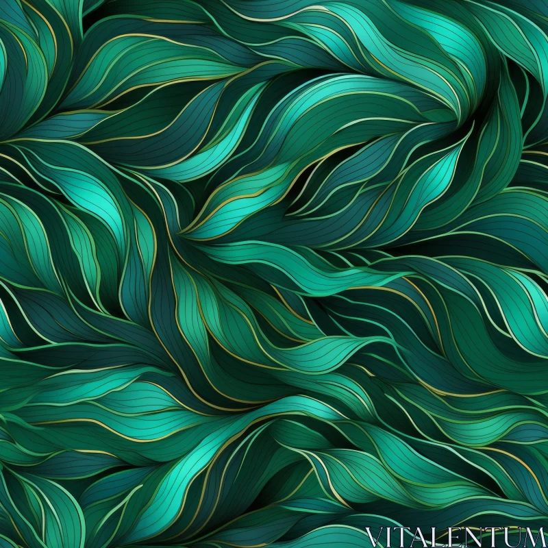 AI ART Green and Blue Wave Seamless Pattern