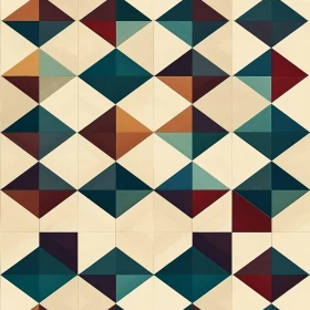 Mid-Century Modern Geometric Diamond Pattern