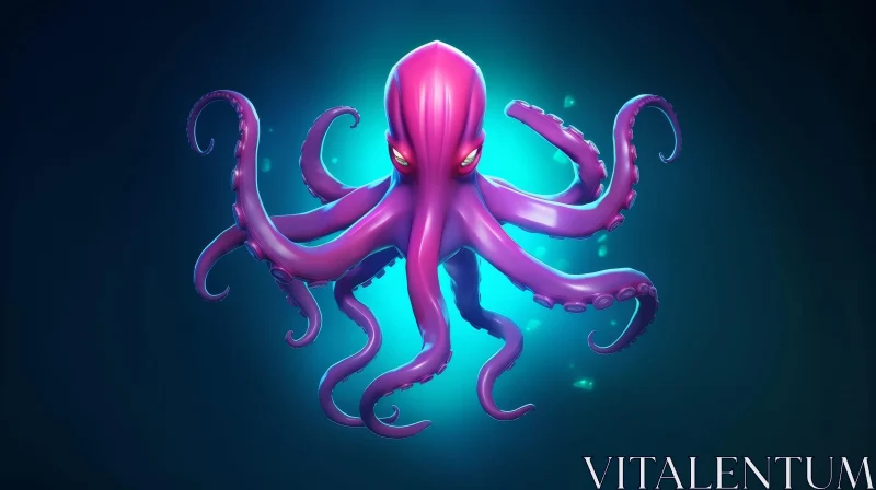 Pink Octopus 3D Rendering - Detailed and Realistic Image AI Image