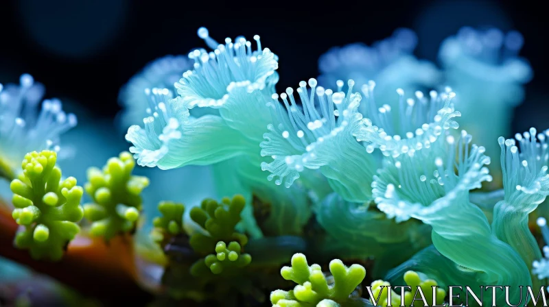 Underwater Plants and Corals Close-Up AI Image