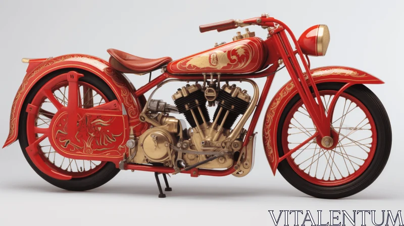AI ART Antique Motorcycle with Intricate Illustrations and Realistic Accuracy