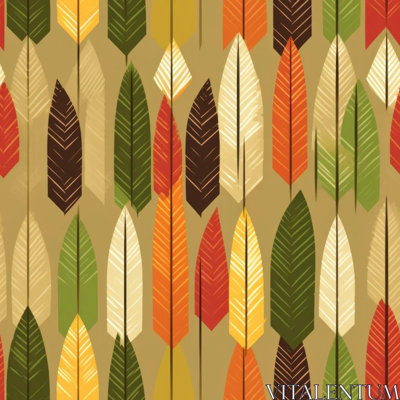 AI ART Colorful Feathers Seamless Pattern - Tropical Rainforest Theme