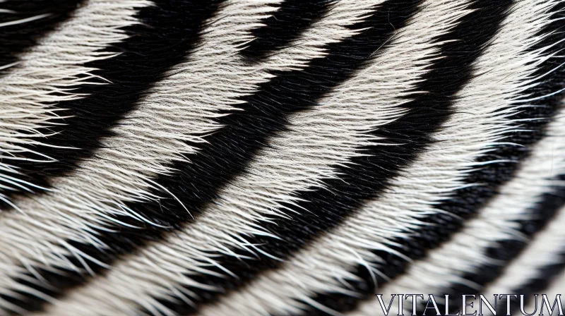 Detailed Zebra Fur Close-up AI Image