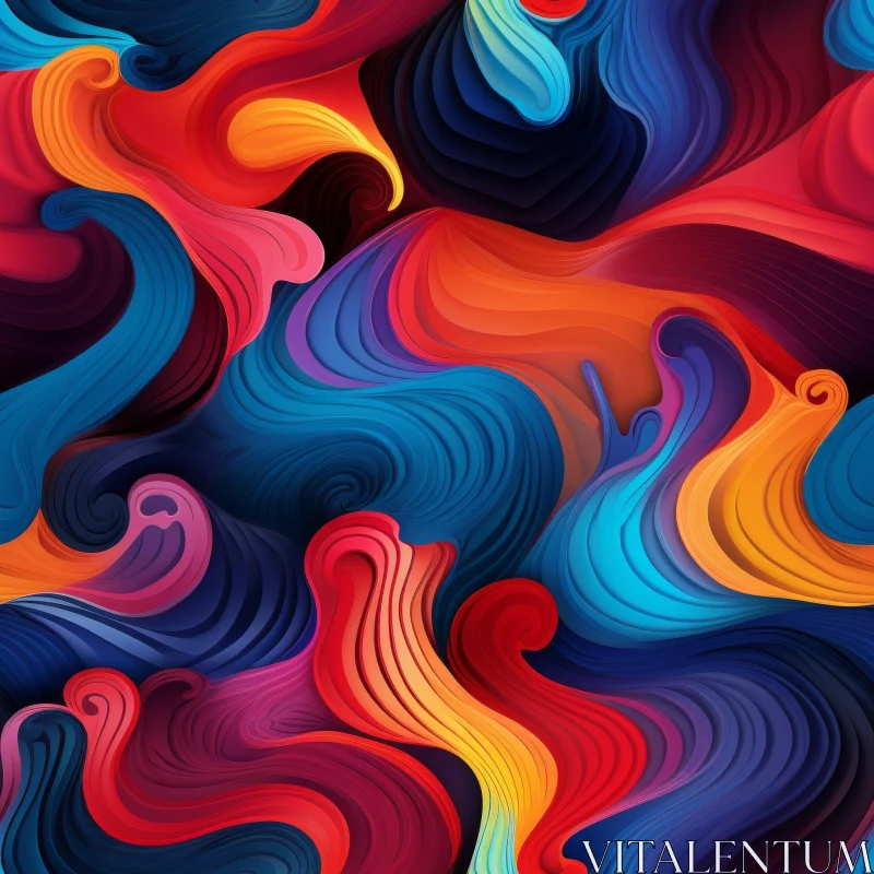 Energetic Abstract Painting with Rich Colors AI Image