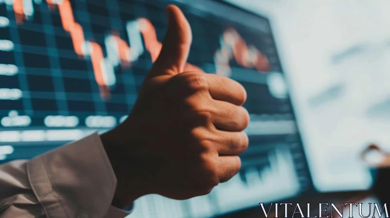 Success in Trading and Investing - Businessman Thumbs Up AI Image