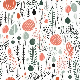 Floral Vector Seamless Pattern in Pink and Red
