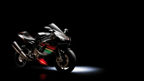 Glowing Light Motorbike on Dark Background - Chromatic Vibrancy and Precision Engineering