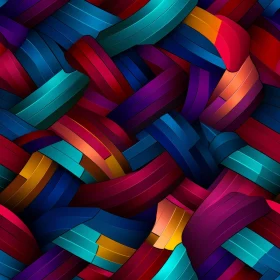 Multicolored Intertwined Ribbons Pattern | 3D Effect