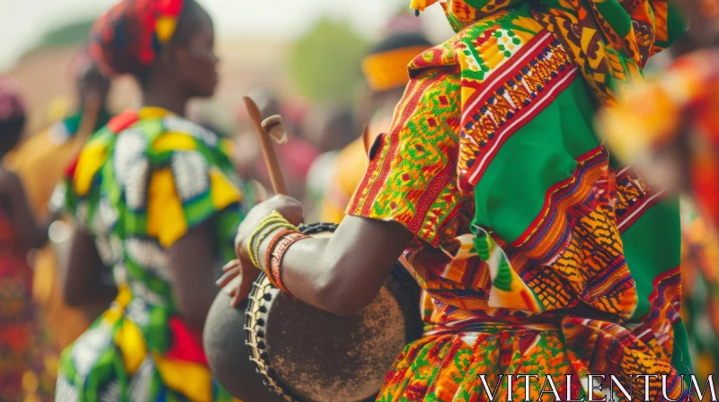 Vibrant African Women Dancing in Traditional Clothing AI Image