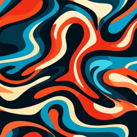 Abstract Colorful Painting with Organic Shapes