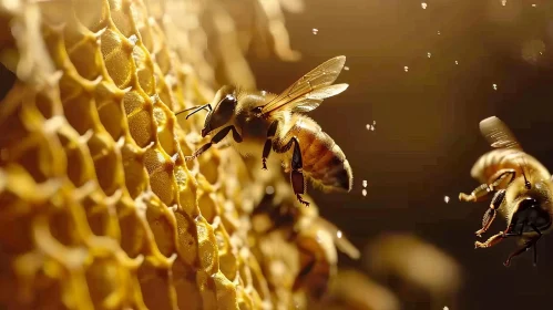 Bee on Honeycomb - Natural Beauty Captured