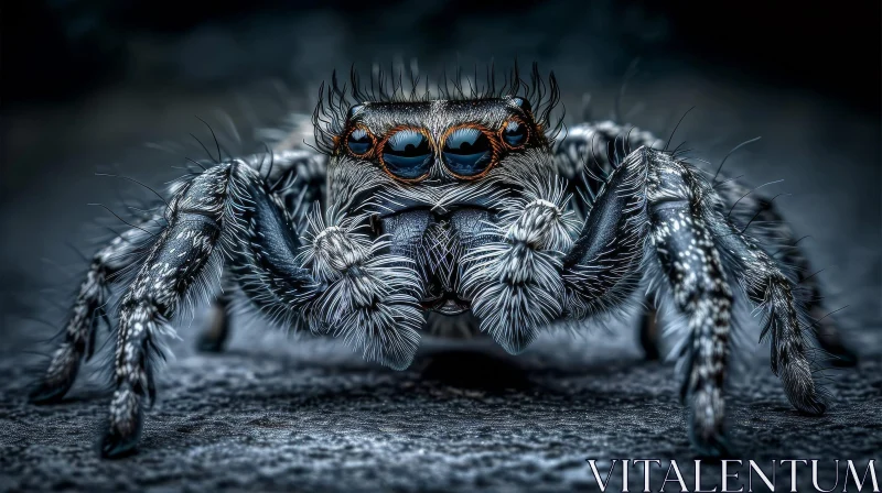 AI ART Jumping Spider Close-Up Nature Wildlife
