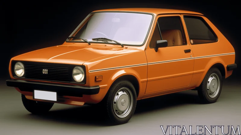 Orange Car: A Photorealistic Rendering of 1980s Style AI Image