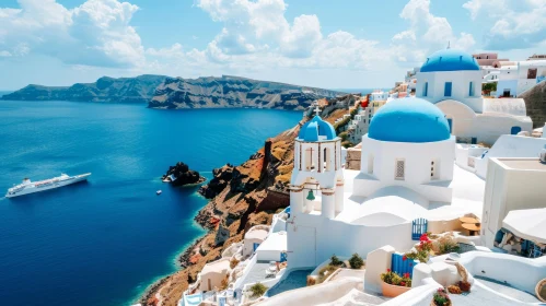 Santorini, Greece: A Captivating Seascape of Whitewashed Buildings and Azure Waters