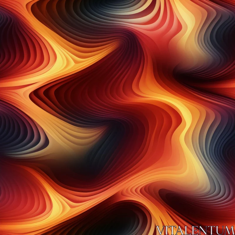 Abstract Wavy Pattern Painting AI Image