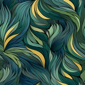 Blue and Green Abstract Waves Pattern