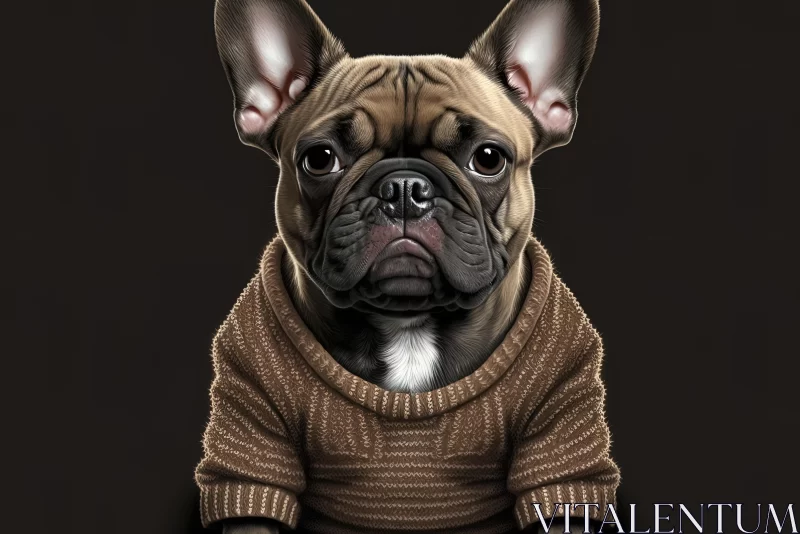 Captivating French Bulldog Artwork | Sweater | Digital Art Techniques AI Image
