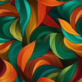 Colorful Leaves Seamless Pattern - Home Decor Fabric Wallpaper