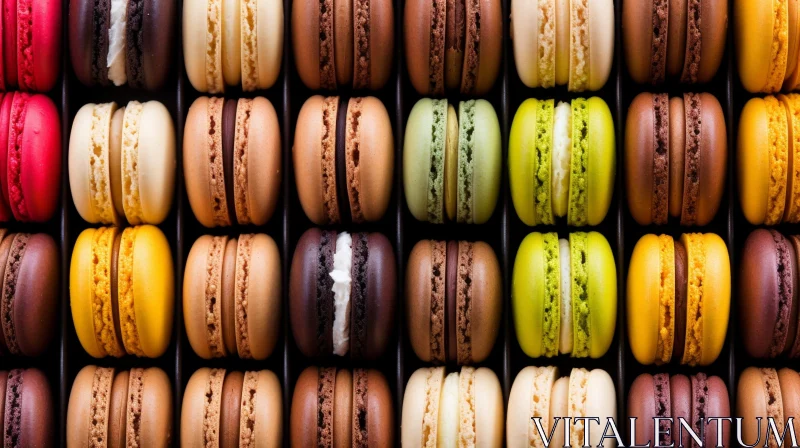 Colorful Macarons Box - Flavors and Colors Galore! AI Image